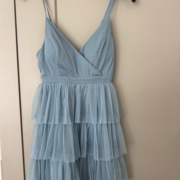 Xtraordinary Light Blue Strapless Dress - Picture 2 of 4